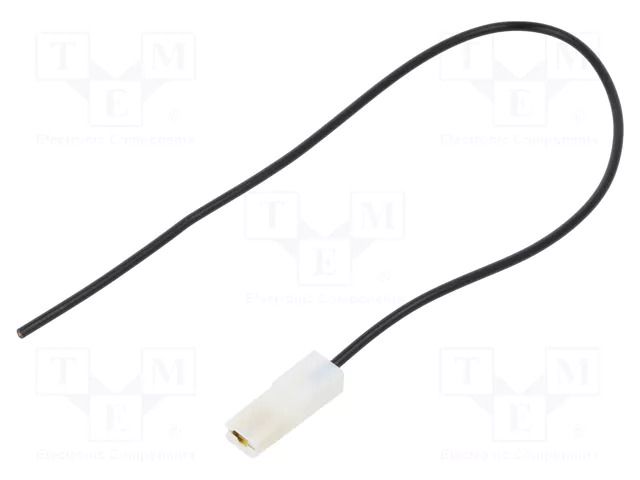 Cable with crimped terminals; H07V-K; 2.5mm2; black; 250mm; flat CHEVAL F63OF-250BK025