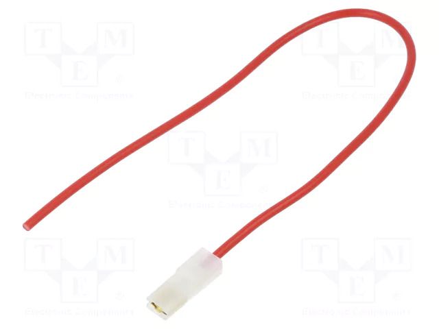 Cable with crimped terminals; H05V-K; 1mm2; red; 250mm; flat CHEVAL F48O48-100RD025