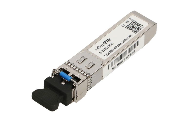 MikroTik S-31DLC20D | SFP Module | 1,25Gb/s, 1310nm, 2x LC, 20km, Single mode, MIKROTIK S-31DLC20D 5902560365986