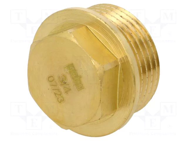 Splice terminal: plug; with flange; brass CW617N; BR GEBO 290A-5BR