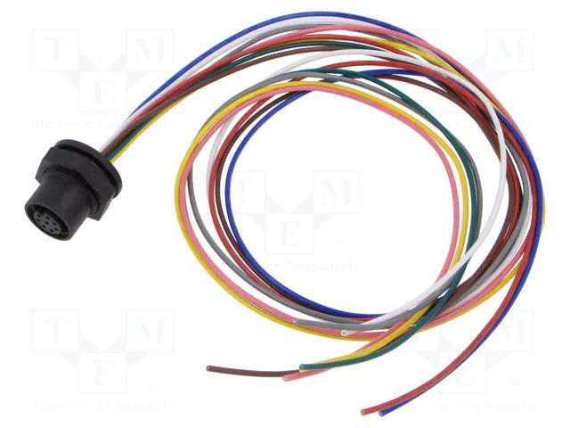 Connector: M12; socket; female; 1.5A; 30V; PIN: 8; IP67; straight LUTRONIC 1221-08-T16CW10005