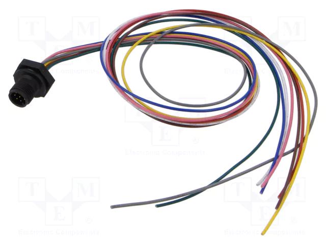 Connector: M12; socket; male; 2A; 30V; PIN: 8; IP67; straight; cables LUTRONIC 1230-08-T16CW10005