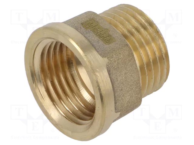 Splice terminal: extension; male-female,hexagonal; brass CW617N GEBO 529-4BR