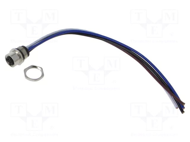 Connector: M12; socket; female; 16A; 63V; PIN: 4; IP67; straight LUTRONIC 1220-04L-T16CW-02M