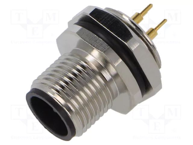 Connector: M12; socket; male; 4A; 250V; PIN: 4; IP67; straight; THT LUTRONIC 1230-04-T9CP