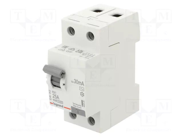 RCD breaker; Inom: 25A; Ires: 30mA; Max surge current: 250A; 400VAC LEGRAND 402024