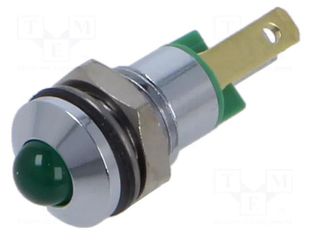 Indicator: LED; prominent; green; 2.2VDC; Ø8mm; metal CML INNOVATIVE TECHNOLOGIES 19040051