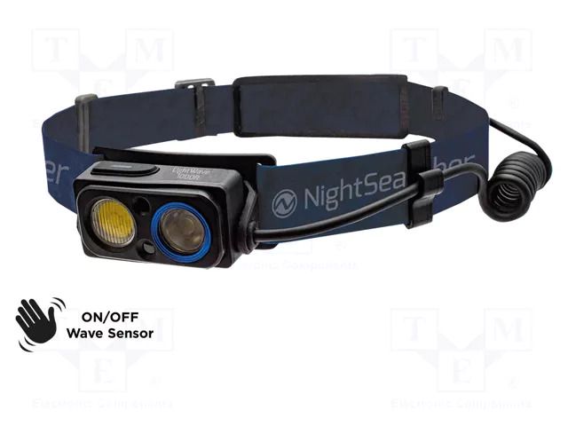 Torch: LED headtorch; waterproof; 8h; 1000lm; IP54 NightSearcher NSHTLIGHTWAVE1000R