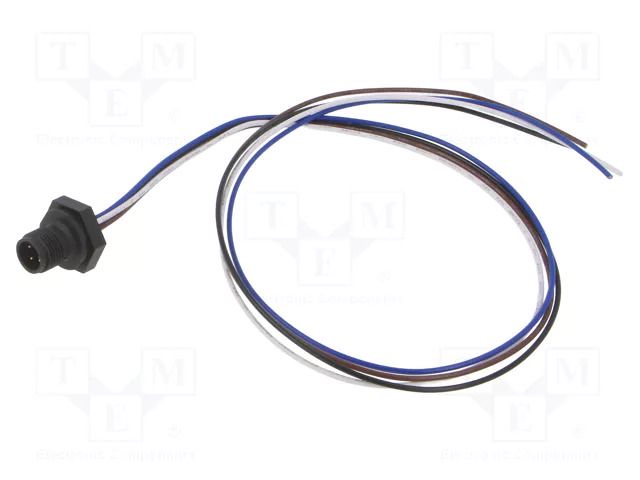 Connector: M12; socket; male; 4A; 250V; PIN: 4; IP67; straight; cables LUTRONIC 1230-04-T16CW10005