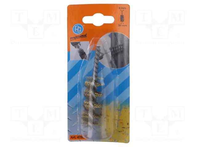 Brush; 20mm; Ø: 6mm; brass; Mounting: rod 6mm PG PROFESSIONAL PG-478.90