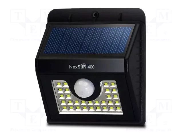 Lamp: LED lighting fixture; IP65; solar,with motion detector NightSearcher NEXSUN-400