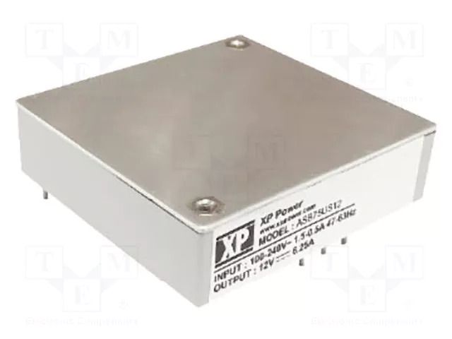 Converter: AC/DC; 75W; Uin: 90÷264VAC; 12VDC; Iout: 6.25A; OUT: 1; 88% XP POWER ASB75US12