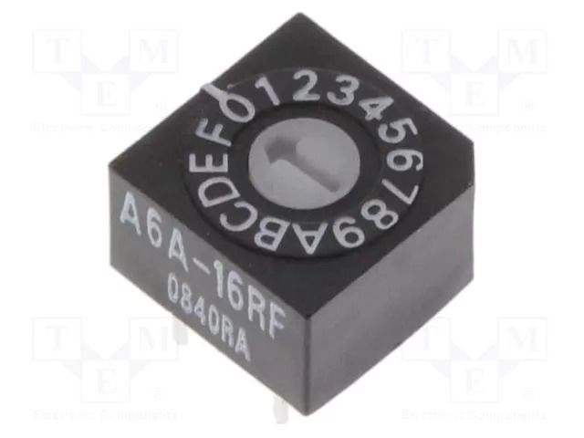Encoding switch; HEX/BCD; Pos: 16; THT; Rcont max: 200mΩ; 2.45Ncm OMRON Electronic Components A6A-16RF
