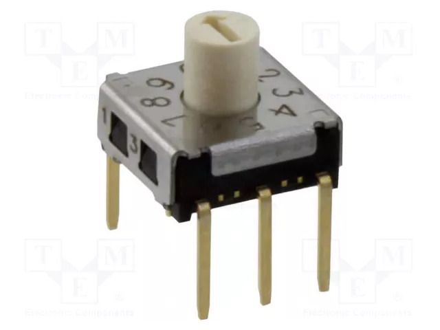 Encoding switch; DEC/BCD; Pos: 10; THT; Rcont max: 200mΩ; 1.96Ncm OMRON Electronic Components A6K-102RS