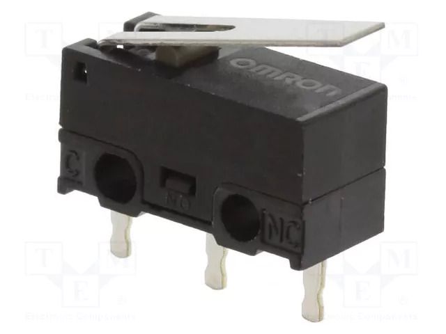 Microswitch SNAP ACTION; 1A/125VAC; 0.5A/30VDC; with lever; SPDT OMRON Electronic Components D2F-FL-T