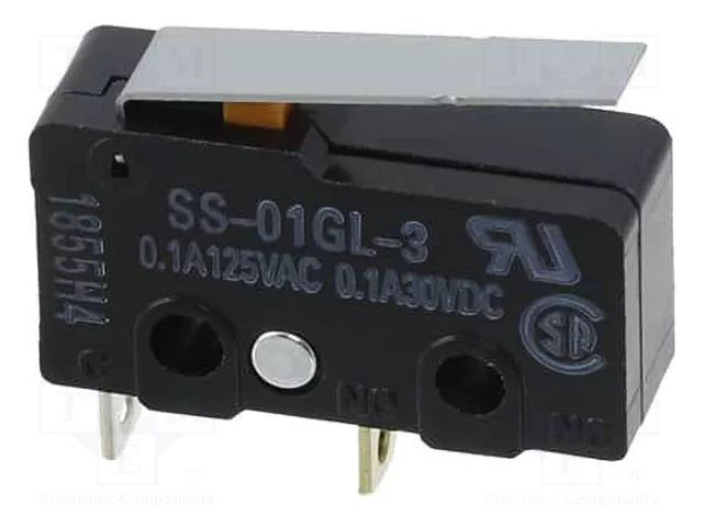 Microswitch SNAP ACTION; 0.1A/125VAC; 0.1A/30VDC; SPST-NO; Pos: 2 OMRON Electronic Components SS-01GL-3