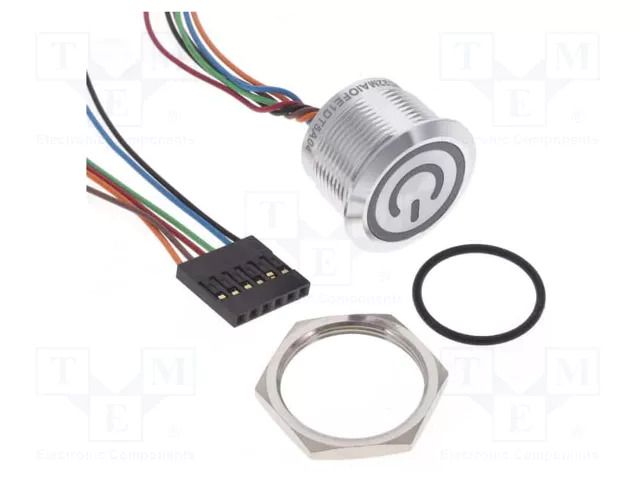 Switch: capacitive; Pos: 2; SPST; 1A/24VDC; IP68; OFF-(ON); RGB TE Connectivity 2342837-7