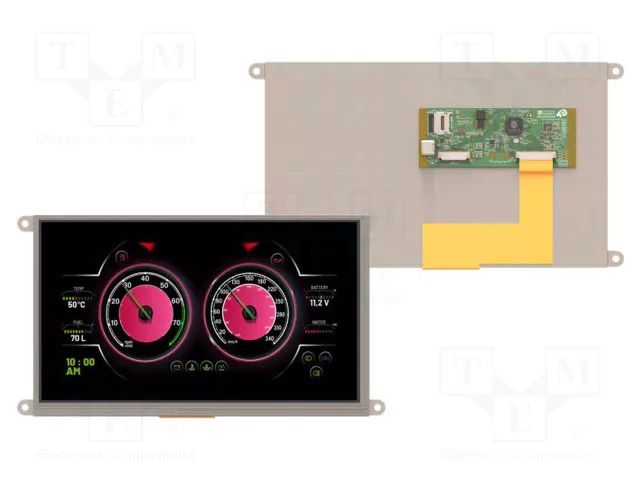 Display: TFT; 9"; 800x480; 520BSRAM,8MBPSRAM,16MBFLASH; 400cd/m2 4D Systems RP2350-90T