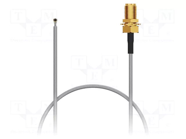 Cable; IPEX MHF 4L,SMA female; black; angled,straight; -40÷85°C GCT CAB556RF-0100-A-1