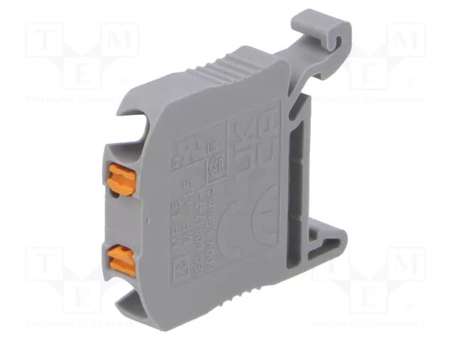 Splice terminal: rail; for DIN rail mounting; push-in; grey; TS15 PHOENIX CONTACT MP1.5