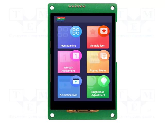 Display: TFT; 3.5"; 320x480; Illumin: LED; 16MBFLASH; RGB; 250cd/m2 Dwin Technology DMG48320C035-03WTC