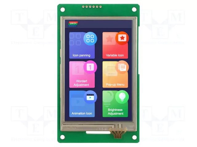 Display: TFT; 3.5"; 320x480; Illumin: LED; 16MBFLASH; RGB; 250cd/m2 Dwin Technology DMG48320C035-03WTR
