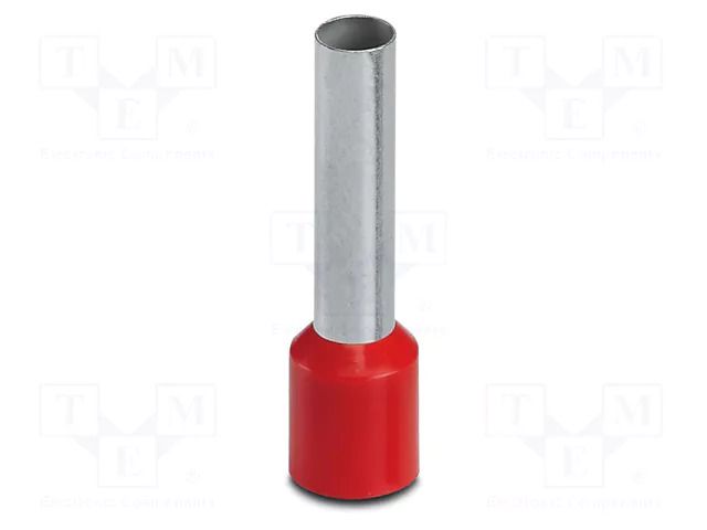 Tip: bootlace ferrule; insulated; copper; 10mm2; Bit len: 18mm PHOENIX CONTACT AI10-18RD