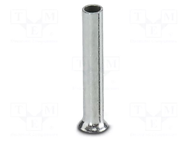 Tip: bootlace ferrule; non-insulated; copper; 0.5mm2; Bit len: 8mm PHOENIX CONTACT A0.5-8