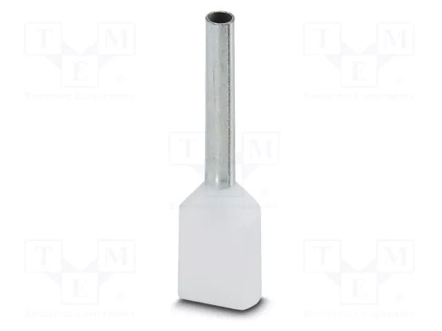 Tip: bootlace ferrule; insulated,double; copper; Bit len: 10mm PHOENIX CONTACT AI-TWIN2X0.5-10WH