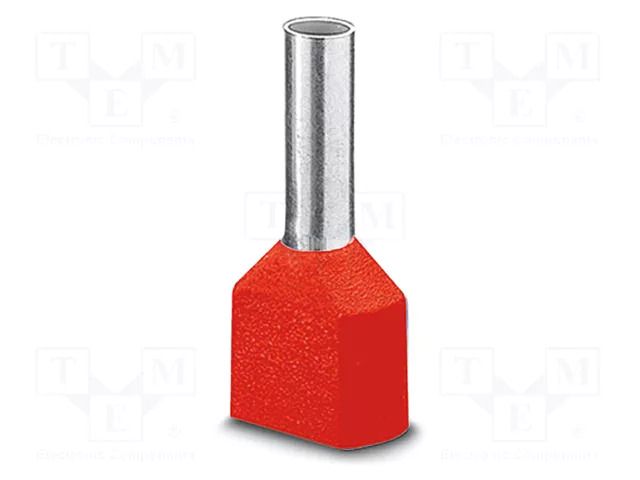 Tip: bootlace ferrule; insulated,double; copper; 10mm2; tinned PHOENIX CONTACT AI-TWIN2X10-14RD