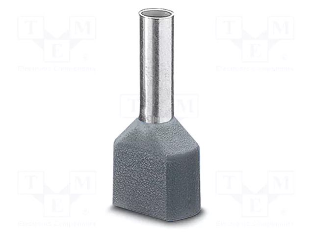 Tip: bootlace ferrule; insulated,double; copper; 4mm2; tinned PHOENIX CONTACT AI-TWIN2X4-12GY
