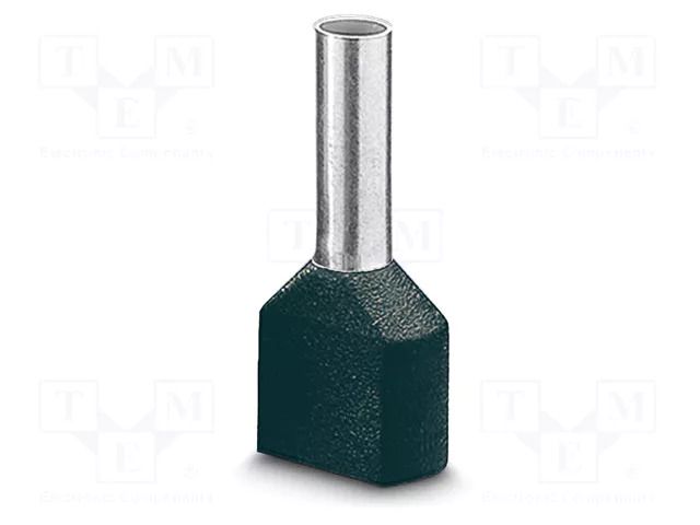 Tip: bootlace ferrule; insulated,double; copper; 1.5mm2; tinned PHOENIX CONTACT AI-TWIN2X1.5-12BK