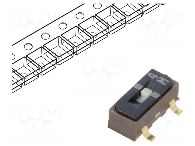 Switch: slide; Pos: 2; SPDT; 0.1A/6VDC; ON-ON; SMT; Leads: Gull Wing Nidec Copal Electronics CJS-1200TB1