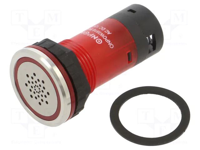 Signaller: sound; 85dB; Illumin: LED; IP67; Ø16mm; max.8mm; plastic ONPOW 3916-M12VDC
