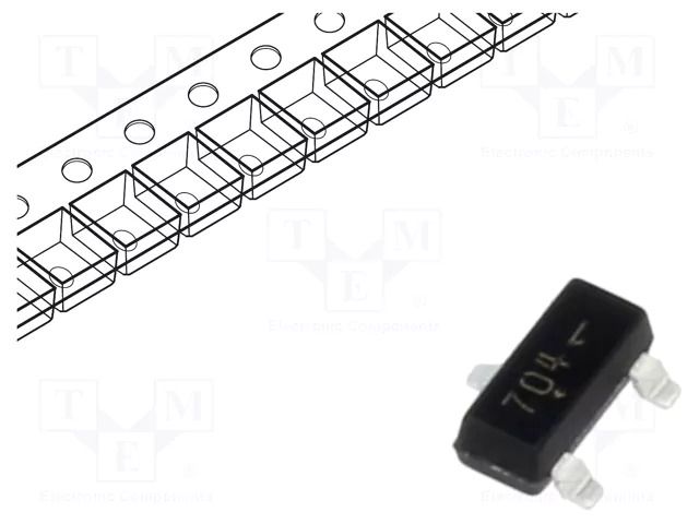 Transistor: N-MOSFET; unipolar; 60V; 380mA; Idm: 5A; 420mW; SOT23 ONSEMI 2N7002KT7G