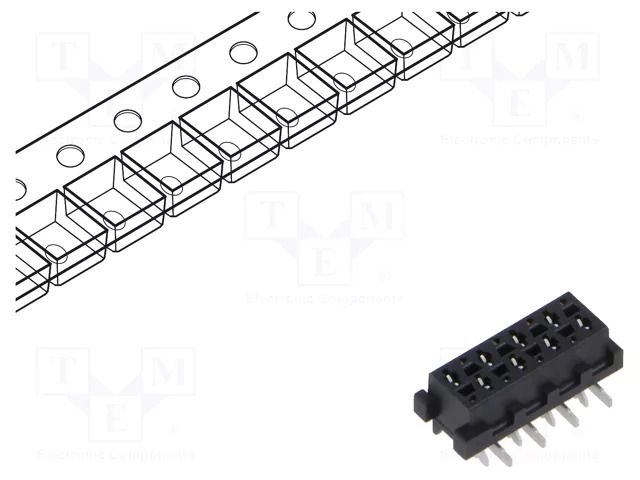 Connector: Micro-MaTch; socket; female; PIN: 8; straight; SMT; 2x4 TE Connectivity 2178711-8/C