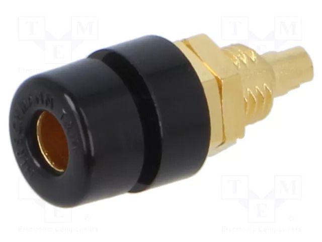 Connector: 4mm banana; socket; 30VAC; 60VDC; 32A; black; BIL 30 Au HIRSCHMANN T&M BIL30AUSW
