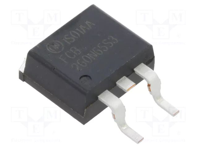 Transistor: N-MOSFET; unipolar; 650V; 12A; Idm: 30A; 90W; D2PAK ONSEMI FCB260N65S3