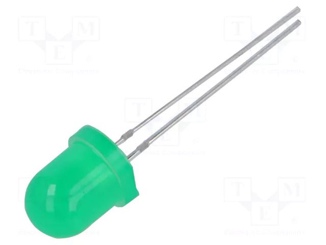LED; green; 8mm; 120÷250mcd; 45°; 1.7÷2.6VDC; No.of term: 2; 60mW BRIGHTEK (EUROPE) N0G37L03