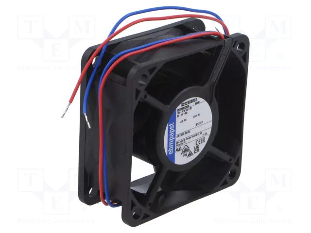 Fan: DC; axial; 60x60x25mm; 40m3/h; 34dBA; ball; 5900rpm; IP68 EBM-PAPST 632NU