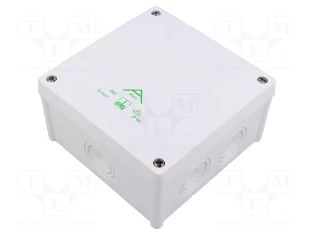 Enclosure: junction box; X: 127mm; Y: 127mm; Z: 70mm; IP66; white SPELSBERG ABOX-060-6/W