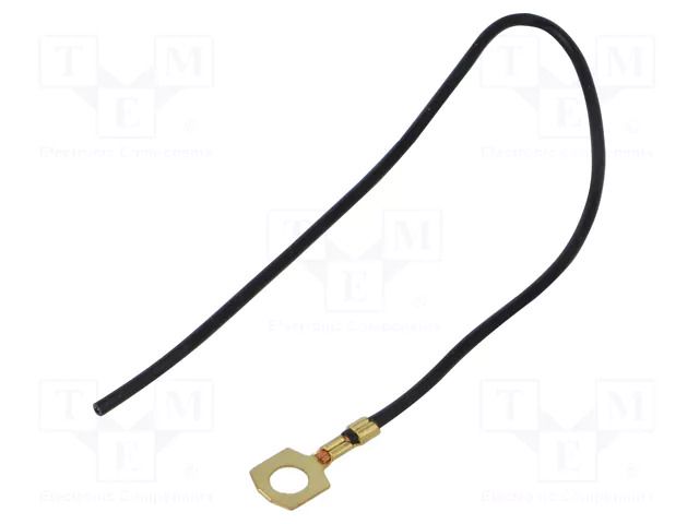 Cable with crimped terminals; H05V-K; 1mm2; black; 250mm; ring CHEVAL M6-100BK025