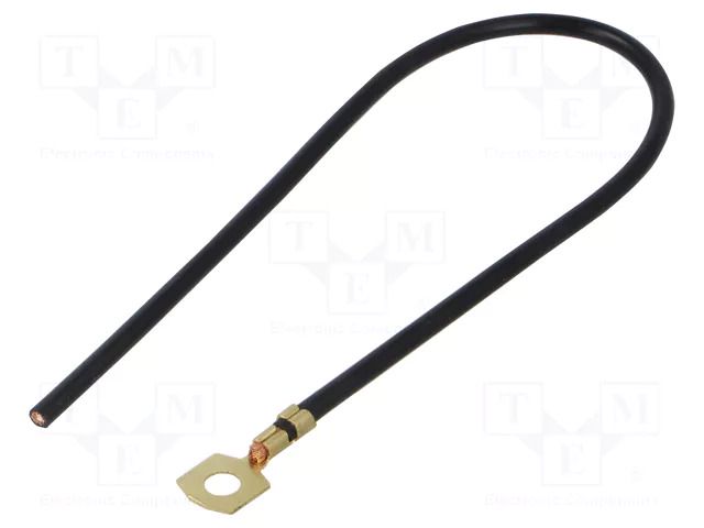 Cable with crimped terminals; H07V-K; 4mm2; black; 250mm; ring CHEVAL M5-400BK025