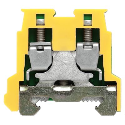 PE terminal, Screw connection, 2.5 mm², 250 V, Number of connections: 2, Number of levels: 1, yellow, green Weidmuller 1303360000 04008190084950