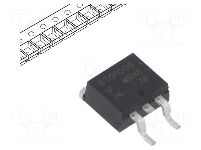 Diode: Schottky rectifying; D2PAK,TO263AB; SMD; 100V; 8A; 800pcs. VISHAY VS-8TQ100STRL-M3