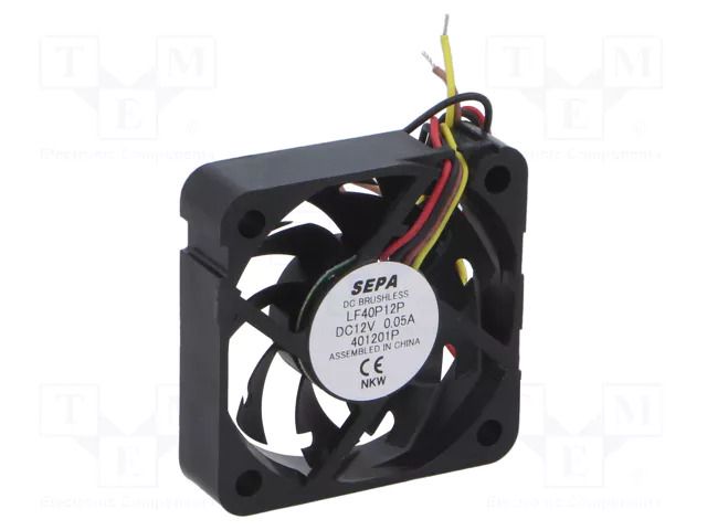 Fan: DC; axial; 12VDC; 40x40x10mm; 13.8m3/h; 28dBA; MagFix; 7500rpm SEPA Europe GMBH LF40P12PSE00A