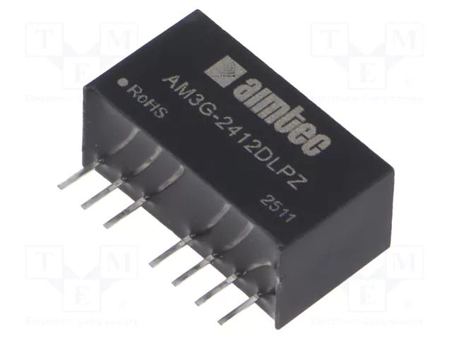 Converter: DC/DC; 3W; Uin: 18÷36VDC; Uout: 12VDC; Uout2: -12VDC; SIP8 AIMTEC AM3G-2412DLPZ