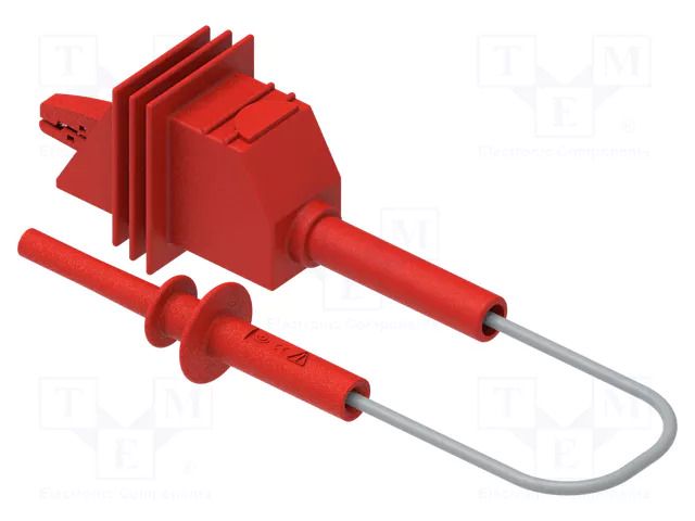 Test lead; 10A; banana plug 4mm,crocodile clip; insulated; red ELECTRO-PJP PJP5600/5500-100R