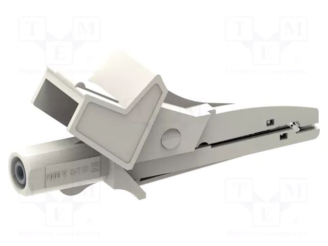 Crocodile clip; 10A; white; Grip capac: max.22mm; Socket size: 4mm ELECTRO-PJP PJP5004/LM-IEC-BC