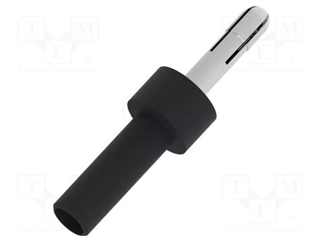 Connector: 4mm banana; socket; black; nickel plated; insulated ELECTRO-PJP PJP3304-IEC-N